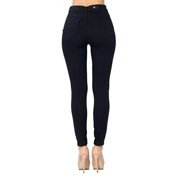 Blue Age HIGH RISE DESTROYED JEANS-BLACK - Picture 3 of 5